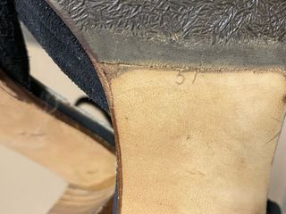 Sandali bassi vintage camoscio nero 37