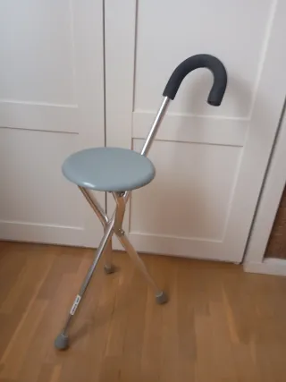 Bastón asiento plegable