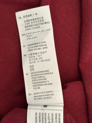 Camiseta Hollister Talla M Roja