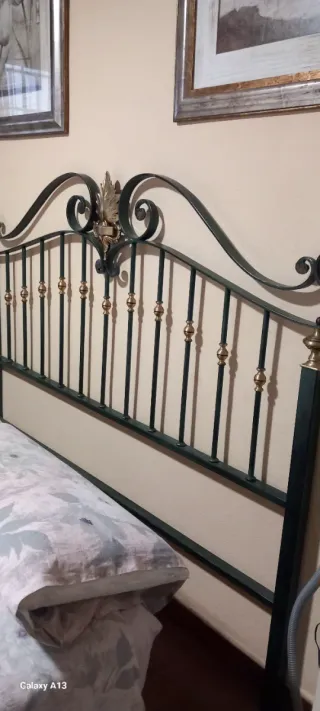 Cabezal de cama de 150 cm, hierro forjado macizo