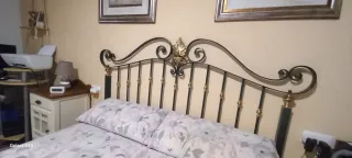 Cabezal de cama de 150 cm, hierro forjado macizo