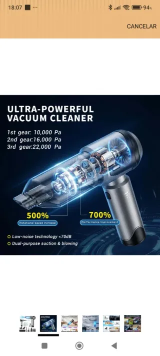 Aspirador de mano potente nuevo