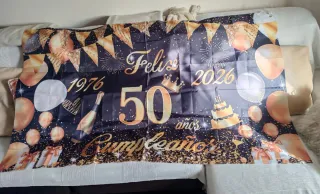 Pancarta photocall de 50 cumpleaños