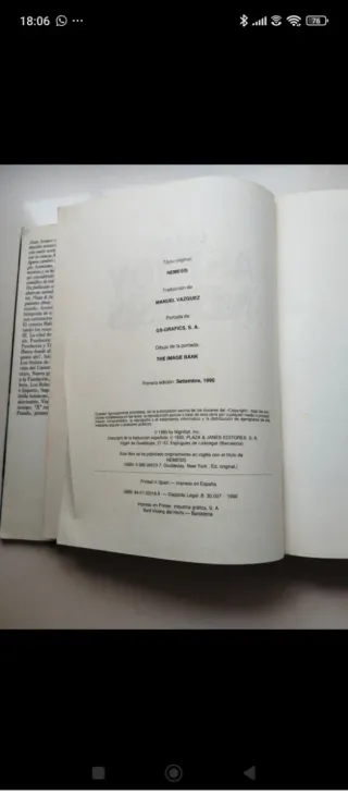 Nemesis. Primera edición original de 1990