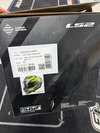 Casco Moto LS2 Dragon Carbon Amarillo Fluor