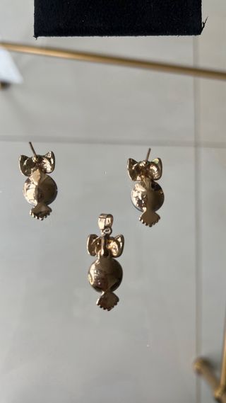Conjunto Vintage Búho Pendientes + Colgante