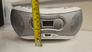 Radio CD USB MP3 Plata y Blanco