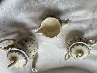 Juego 3 piezas café Flor de Lis Cartuja