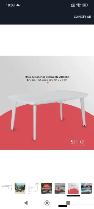 Mesa Comedor Extensible Exterior Blanca