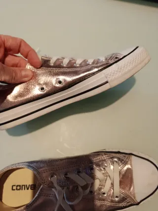 Zapatillas Converse Rosas y Plateadas