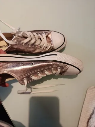 Zapatillas Converse Rosas y Plateadas