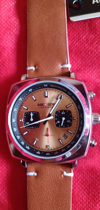 Orologio Crono Aocasdiy Marrone/Oro