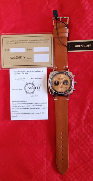 Orologio Crono Aocasdiy Marrone/Oro