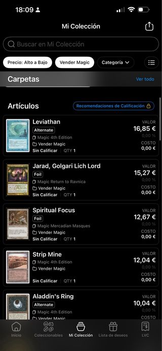 Lote Cartas Magic The Gathering negociable