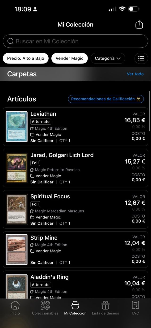 Lote Cartas Magic The Gathering negociable