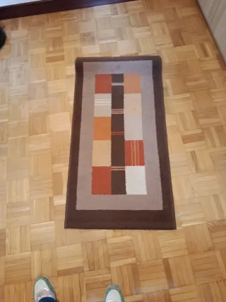 Set di 3 tappeti da ingresso marrone e arancione