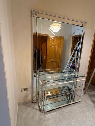 Recibidor consola y espejo forja