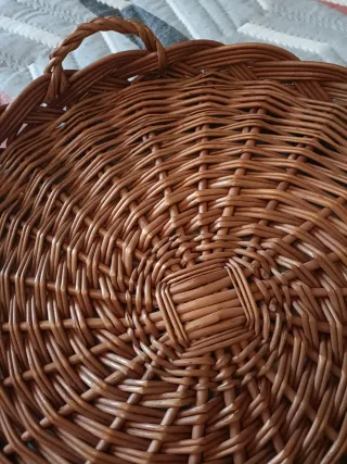 Cesta bandeja mimbre redonda asas