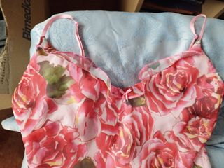 Vestido gasa estampado flores y chaqué