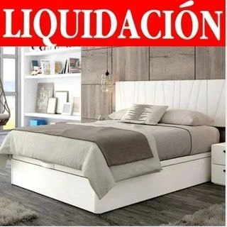 Canape abatible madera, base tapizada y colchones