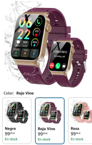 Reloj STECEI Smartwatch Rojo Vino