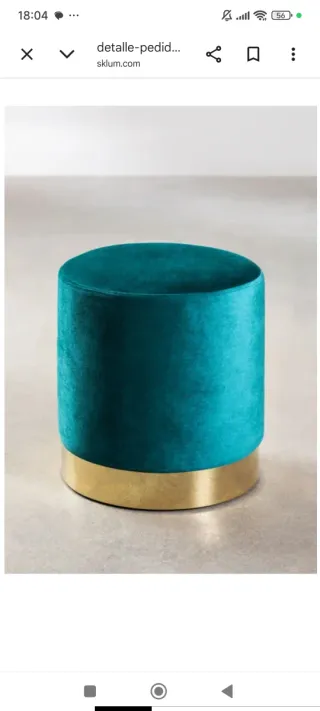 Pufs/Taburetes Teal y Dorado