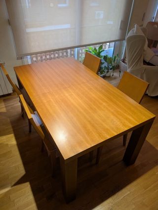Mesa de comedor de madera + Sillas acolchadas