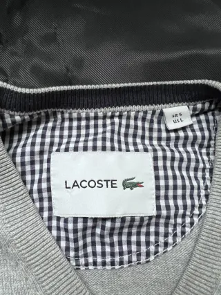 Jersey Lacoste Cuello Pico Gris Claro