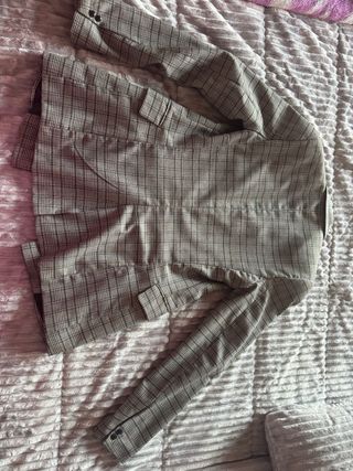 Americana cuadros gris