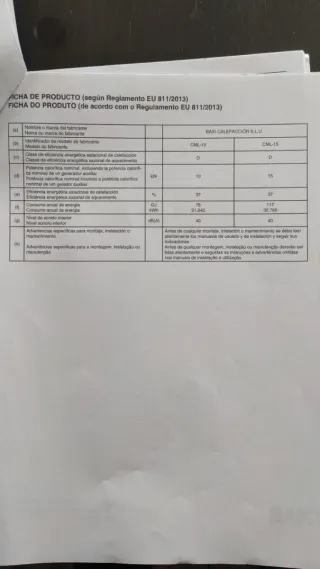 Caldera Eléctrica Baxi CML-15