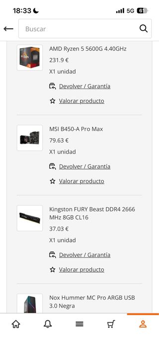 Ordenador Torre y Pantalla Negro