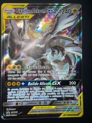 Pikachu e Zekrom GX - SM168 Carta Pokémon
