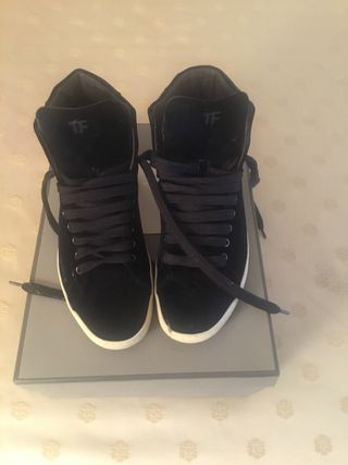 Sneakers alte Tom Ford velluto blu