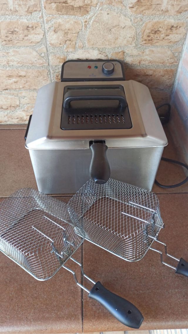 Freidora de aceite con cestas