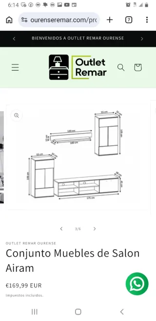 Conjunto Muebles Salón AIRAM Blanco