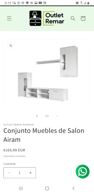 Conjunto Muebles Salón AIRAM Blanco