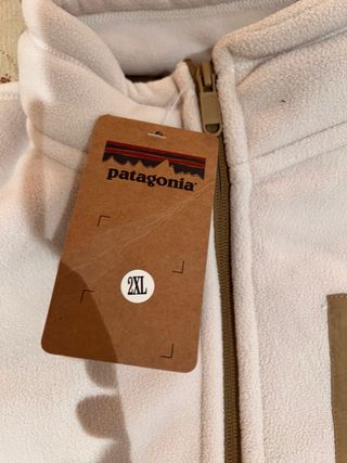 Forro polar Patagonia XXL blanco y marrón