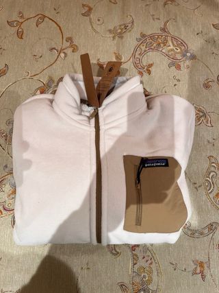 Forro polar Patagonia XXL blanco y marrón