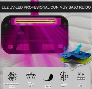 Aspiradora de mano rosa con base de carga