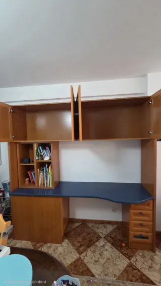Mueble juvenil o salón madera y azul