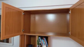 Mueble juvenil o salón madera y azul