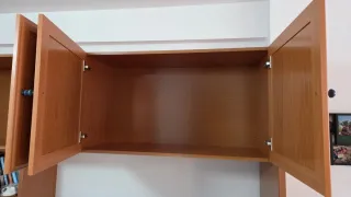 Mueble juvenil o salón madera y azul