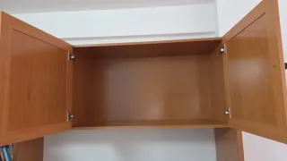 Mueble juvenil o salón madera y azul