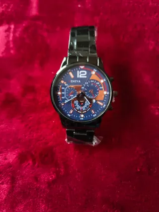 Reloj Geneva Hombre Azul y Plateado