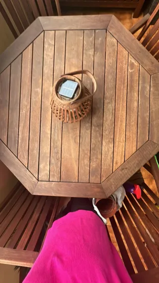 Conjunto Mesa y Sillas Jardín Madera Teka