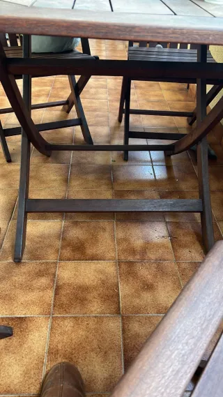 Conjunto Mesa y Sillas Jardín Madera Teka