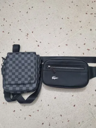 Lote de dos riñoneras louis vuitton i lacoste