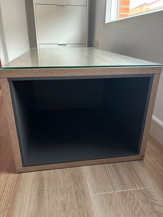 Mesa centro madera y cristal