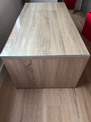 Mesa centro madera y cristal