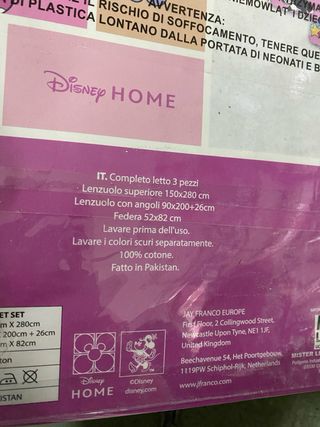 Completo Lenzuola Minnie 3 Pezzi Singolo